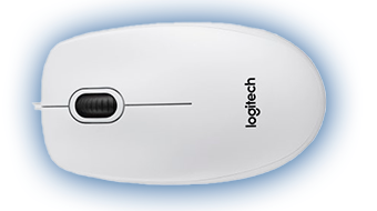 LOGITECH Corded Mouse B100 - Business EMEA - WHITE - 910-003360